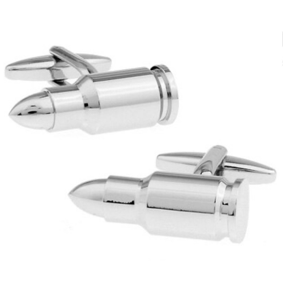 Silver M16 Rifle Bullet NRA Cufflinks - Picture 1 of 16